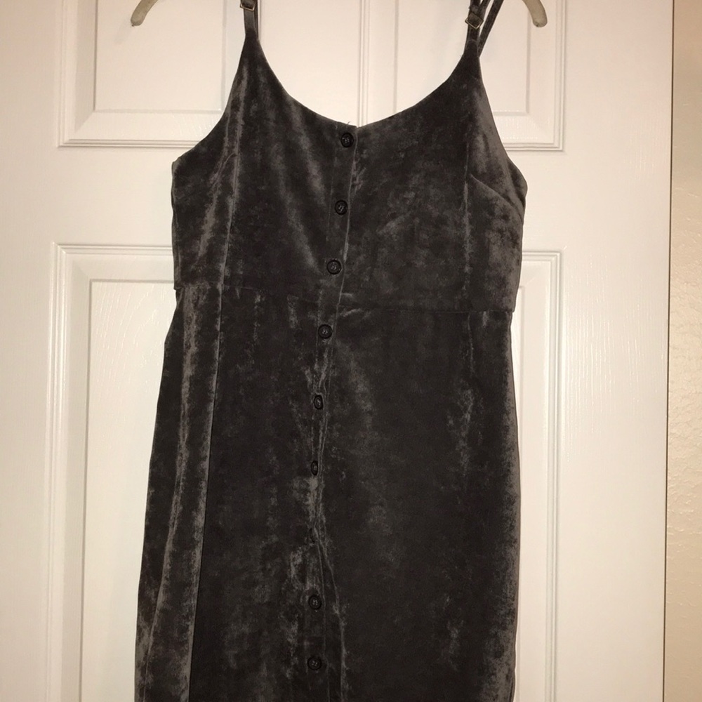 Grey velvet dress